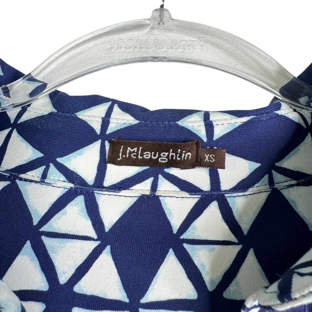 J. McLaughlin Lawrence Geometric Catalina Cloth Shirt Dressβ Roll Tab XS - Picture 3 of 15